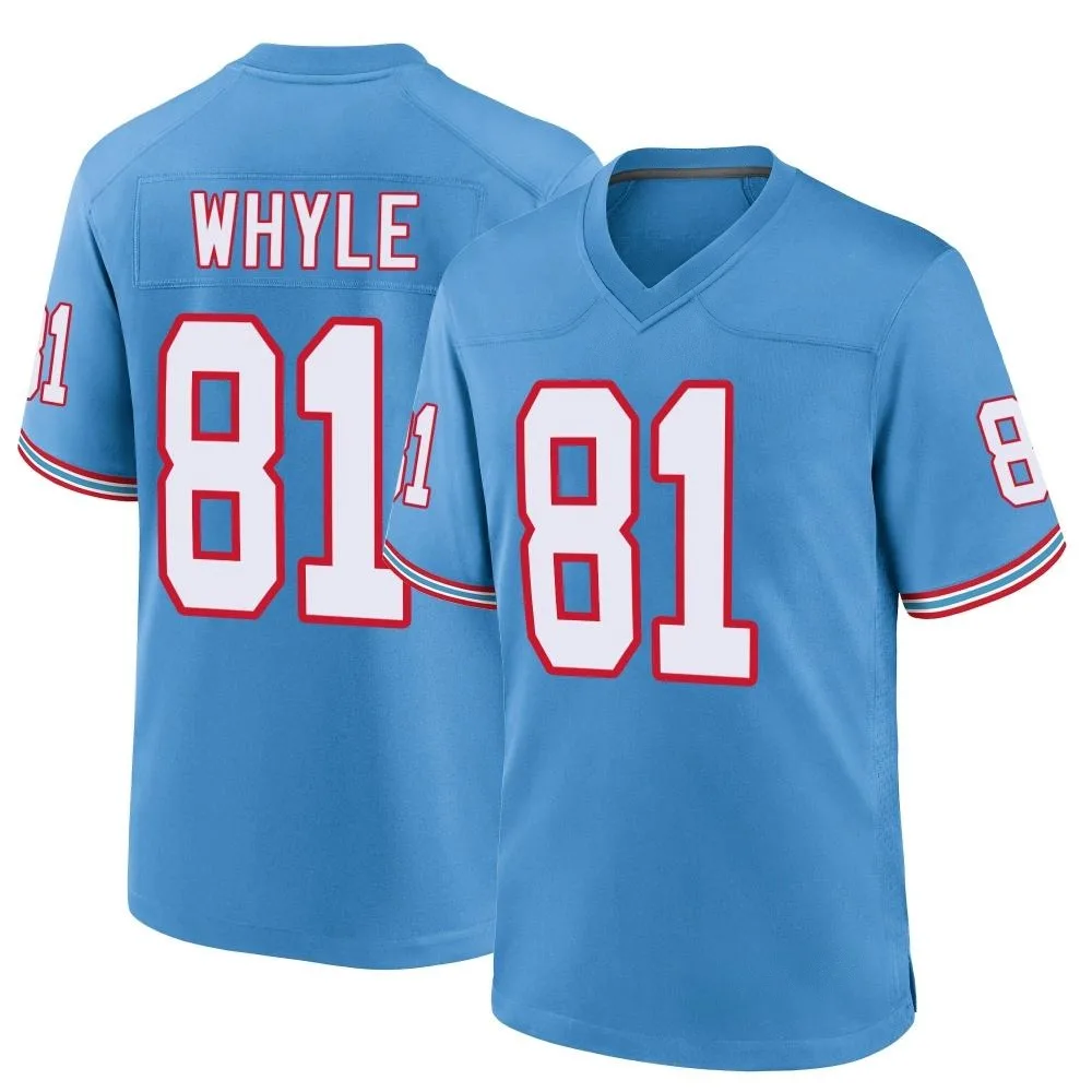 Men's Tennessee Titans Josh Whyle Nike Oilers Throwback Alternate Game Light Blue Jersey Men's Tennessee Titans Josh Whyle Nike Oilers Throwback Alternate Game Light Blue Jersey