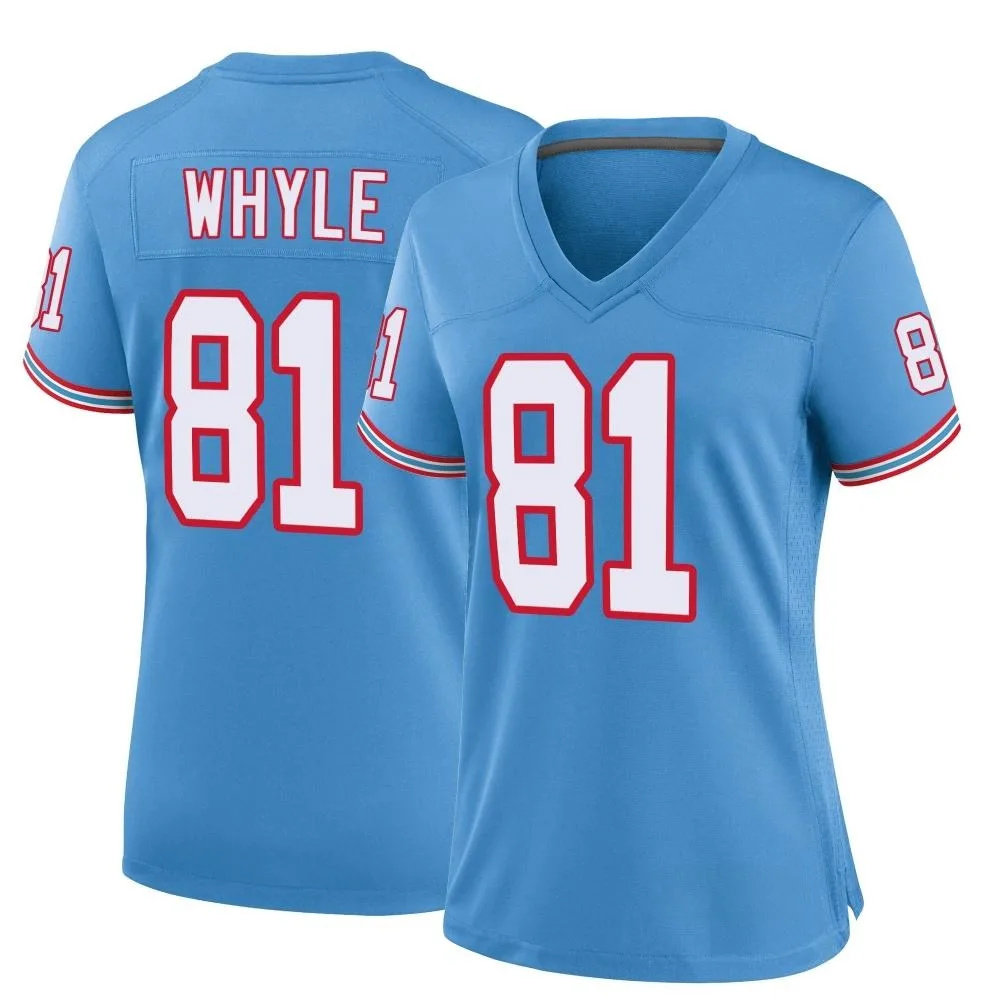 Women's Tennessee Titans Josh Whyle Nike Oilers Throwback Alternate Game Light Blue Jersey Women's Tennessee Titans Josh Whyle Nike Oilers Throwback Alternate Game Light Blue Jersey
