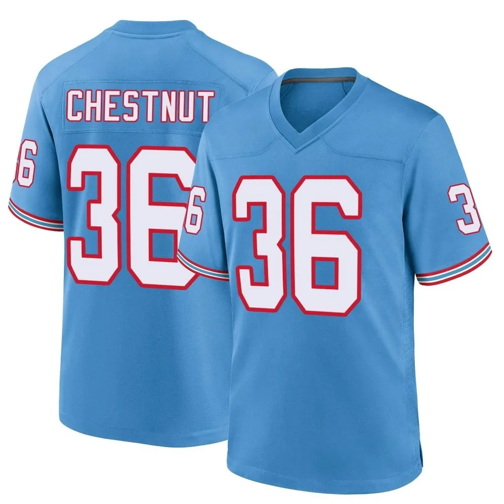 Men's Tennessee Titans Julius Chestnut Nike Oilers Throwback Alternate Game Light Blue Jersey Men's Tennessee Titans Julius Chestnut Nike Oilers Throwback Alternate Game Light Blue Jersey