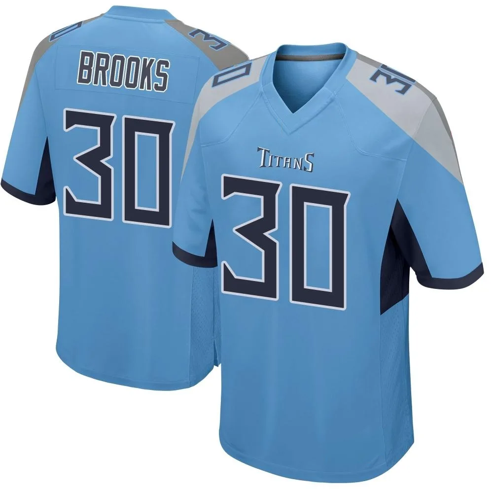 Men's Tennessee Titans Kendell Brooks Nike Game Light Blue Jersey Men's Tennessee Titans Kendell Brooks Nike Game Light Blue Jersey