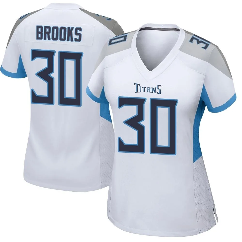 Women's Tennessee Titans Kendell Brooks Nike Game White Jersey Women's Tennessee Titans Kendell Brooks Nike Game White Jersey