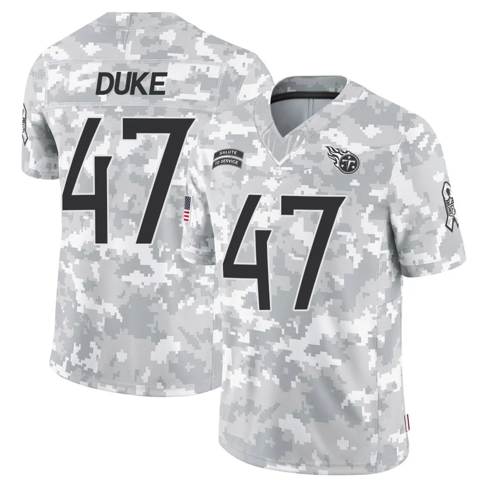 Men's Tennessee Titans Khalid Duke Nike 2024 Salute to Service Limited Arctic Camo Jersey Men's Tennessee Titans Khalid Duke Nike 2024 Salute to Service Limited Arctic Camo Jersey