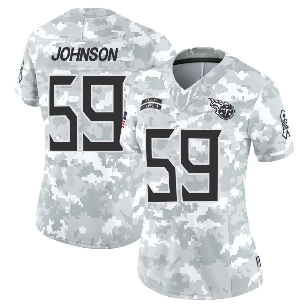 Women's Tennessee Titans Kyron Johnson Nike 2024 Salute to Service Limited Arctic Camo Jersey Women's Tennessee Titans Kyron Johnson Nike 2024 Salute to Service Limited Arctic Camo Jersey