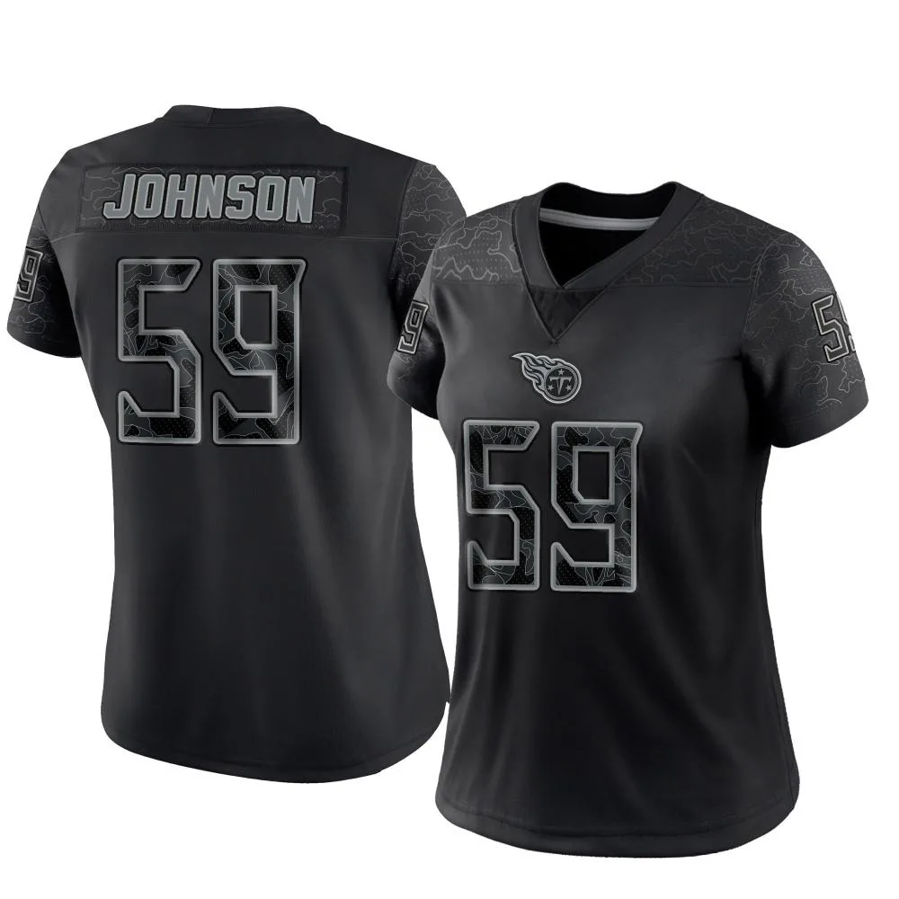 Women's Tennessee Titans Kyron Johnson Nike Reflective Limited Black Jersey Women's Tennessee Titans Kyron Johnson Nike Reflective Limited Black Jersey