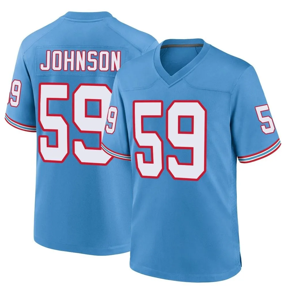 Youth Tennessee Titans Kyron Johnson Nike Oilers Throwback Alternate Game Light Blue Jersey Youth Tennessee Titans Kyron Johnson Nike Oilers Throwback Alternate Game Light Blue Jersey
