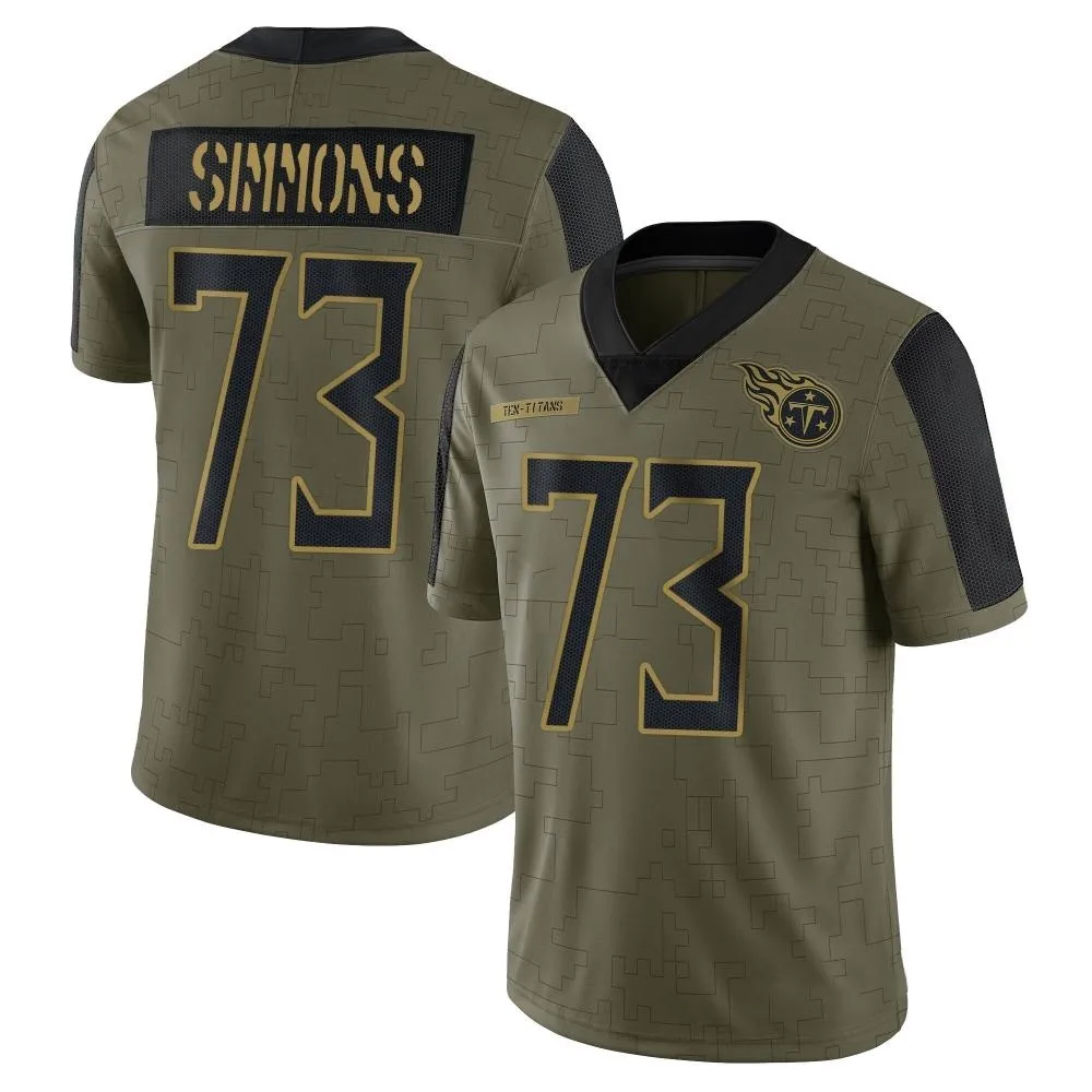 Men's Tennessee Titans Lachavious Simmons Nike 2021 Salute To Service Limited Olive Jersey Men's Tennessee Titans Lachavious Simmons Nike 2021 Salute To Service Limited Olive Jersey