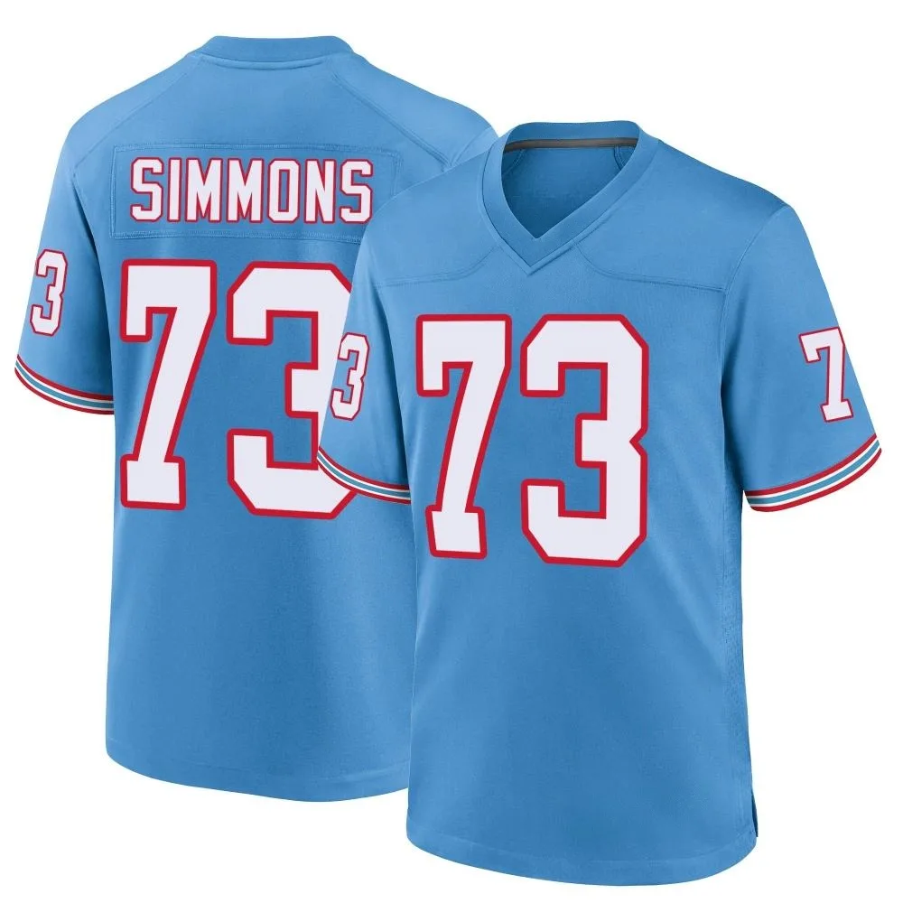 Men's Tennessee Titans Lachavious Simmons Nike Oilers Throwback Alternate Game Light Blue Jersey Men's Tennessee Titans Lachavious Simmons Nike Oilers Throwback Alternate Game Light Blue Jersey