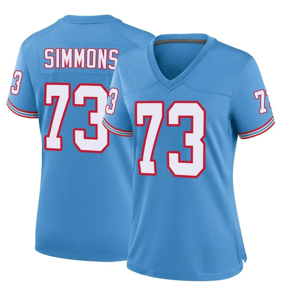 Women's Tennessee Titans Lachavious Simmons Nike Oilers Throwback Alternate Game Light Blue Jersey Women's Tennessee Titans Lachavious Simmons Nike Oilers Throwback Alternate Game Light Blue Jersey