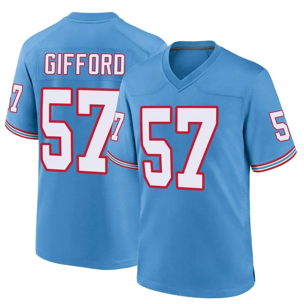 Youth Tennessee Titans Luke Gifford Nike Oilers Throwback Alternate Game Light Blue Jersey Youth Tennessee Titans Luke Gifford Nike Oilers Throwback Alternate Game Light Blue Jersey