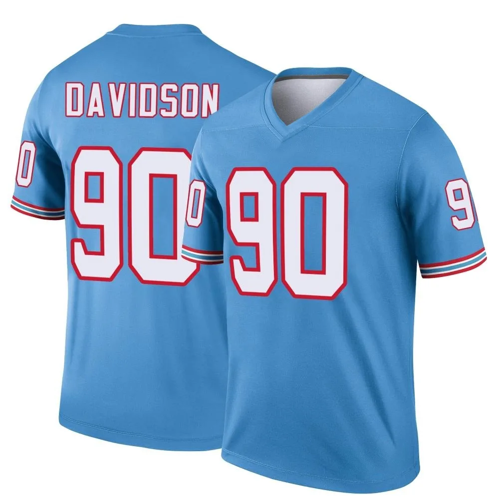 Men's Tennessee Titans Marlon Davidson Nike Oilers Throwback Legend Light Blue Jersey Men's Tennessee Titans Marlon Davidson Nike Oilers Throwback Legend Light Blue Jersey