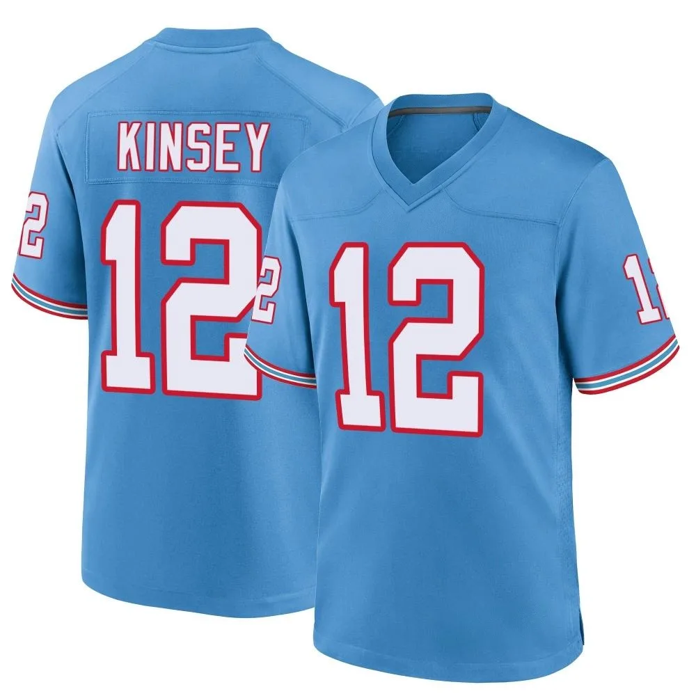 Men's Tennessee Titans Mason Kinsey Nike Oilers Throwback Alternate Game Light Blue Jersey Men's Tennessee Titans Mason Kinsey Nike Oilers Throwback Alternate Game Light Blue Jersey