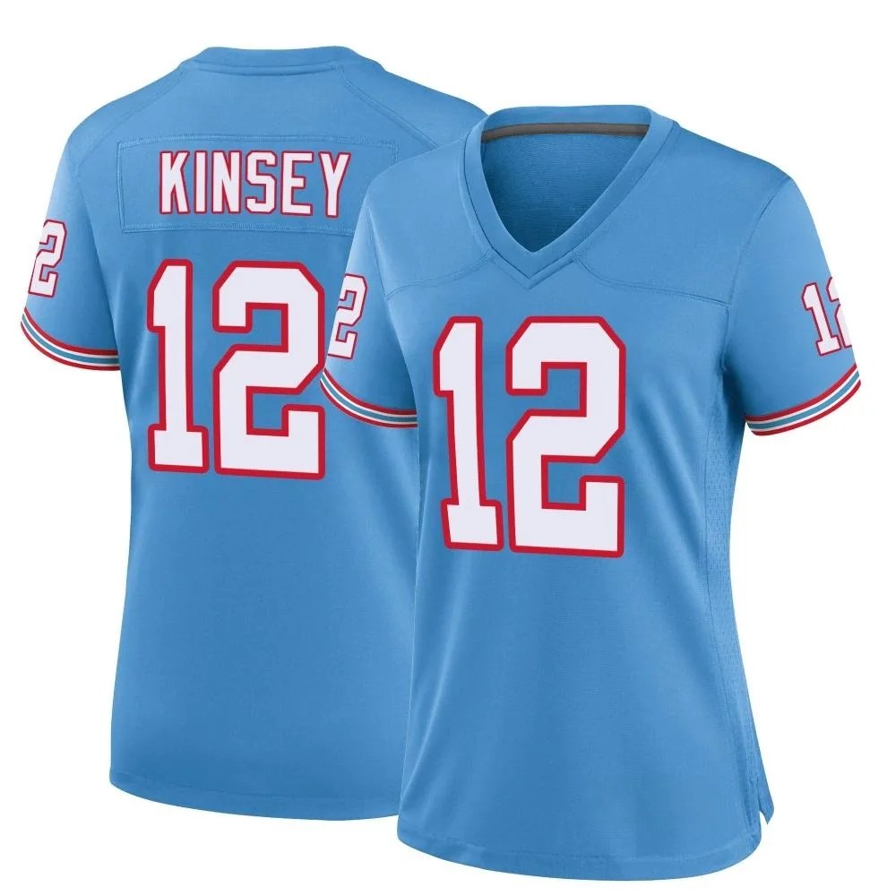 Women's Tennessee Titans Mason Kinsey Nike Oilers Throwback Alternate Game Light Blue Jersey Women's Tennessee Titans Mason Kinsey Nike Oilers Throwback Alternate Game Light Blue Jersey