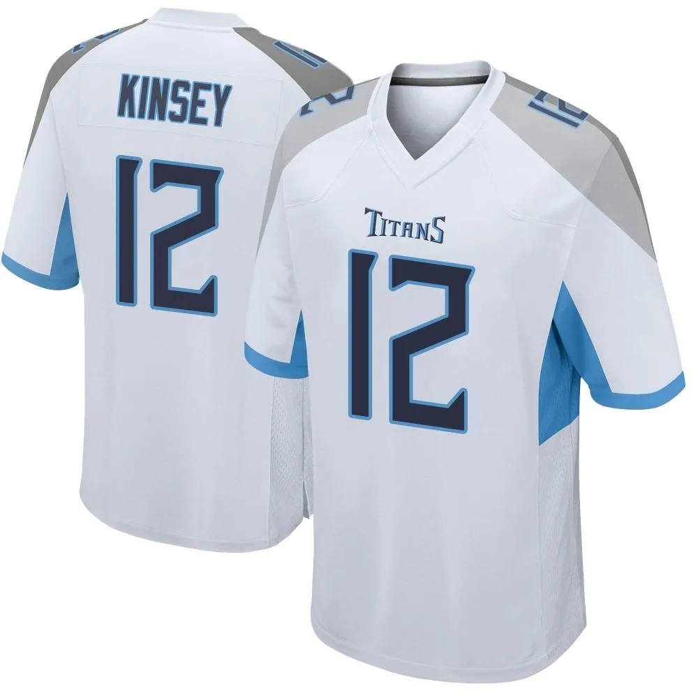 Youth Tennessee Titans Mason Kinsey Nike Game White Jersey Youth Tennessee Titans Mason Kinsey Nike Game White Jersey