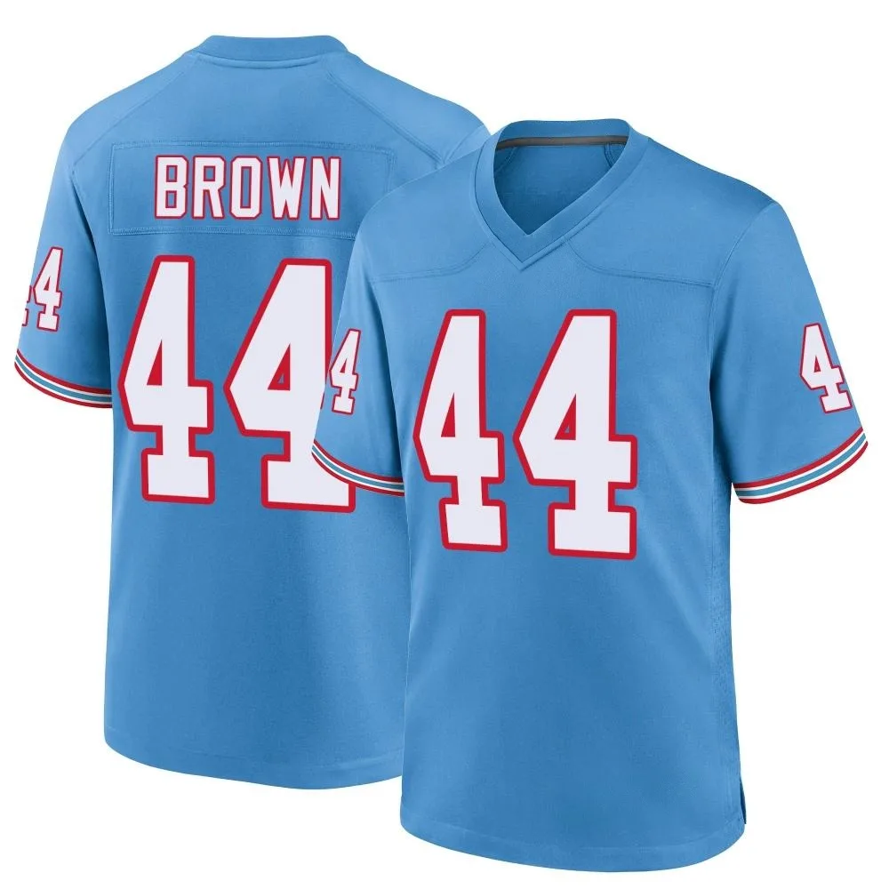 Men's Tennessee Titans Mike Brown Nike Oilers Throwback Alternate Game Light Blue Jersey Men's Tennessee Titans Mike Brown Nike Oilers Throwback Alternate Game Light Blue Jersey