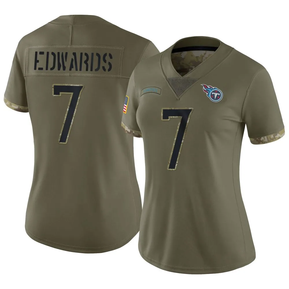 Women's Tennessee Titans Mike Edwards Nike 2022 Salute To Service Limited Olive Jersey Women's Tennessee Titans Mike Edwards Nike 2022 Salute To Service Limited Olive Jersey