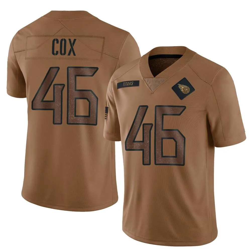 Men's Tennessee Titans Morgan Cox Nike 2023 Salute To Service Limited Brown Jersey Men's Tennessee Titans Morgan Cox Nike 2023 Salute To Service Limited Brown Jersey