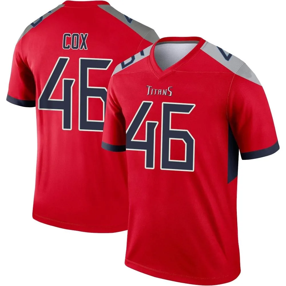 Men's Tennessee Titans Morgan Cox Nike Inverted Legend Red Jersey Men's Tennessee Titans Morgan Cox Nike Inverted Legend Red Jersey