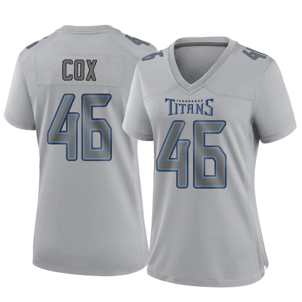 Women's Tennessee Titans Morgan Cox Nike Atmosphere Fashion Game Gray Jersey Women's Tennessee Titans Morgan Cox Nike Atmosphere Fashion Game Gray Jersey