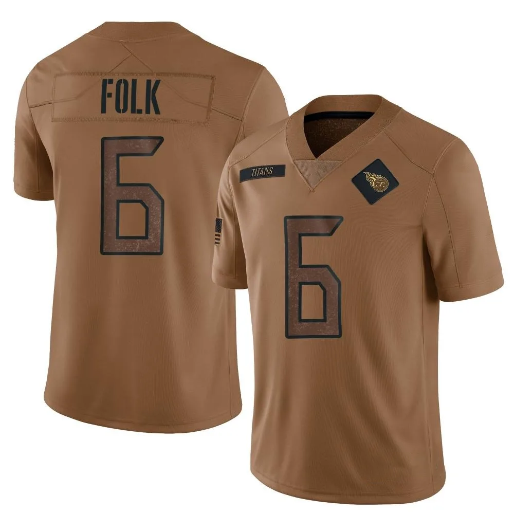 Men's Tennessee Titans Nick Folk Nike 2023 Salute To Service Limited Brown Jersey Men's Tennessee Titans Nick Folk Nike 2023 Salute To Service Limited Brown Jersey