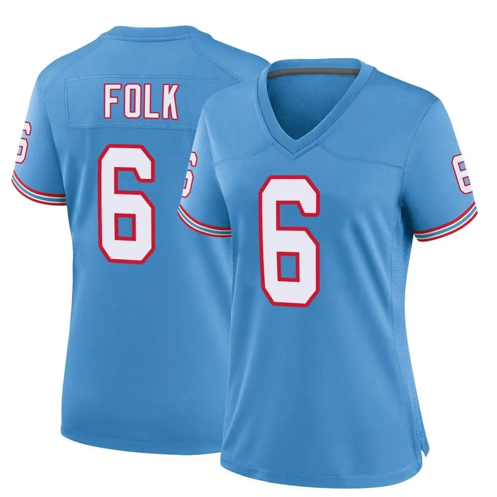 Women's Tennessee Titans Nick Folk Nike Oilers Throwback Alternate Game Light Blue Jersey Women's Tennessee Titans Nick Folk Nike Oilers Throwback Alternate Game Light Blue Jersey