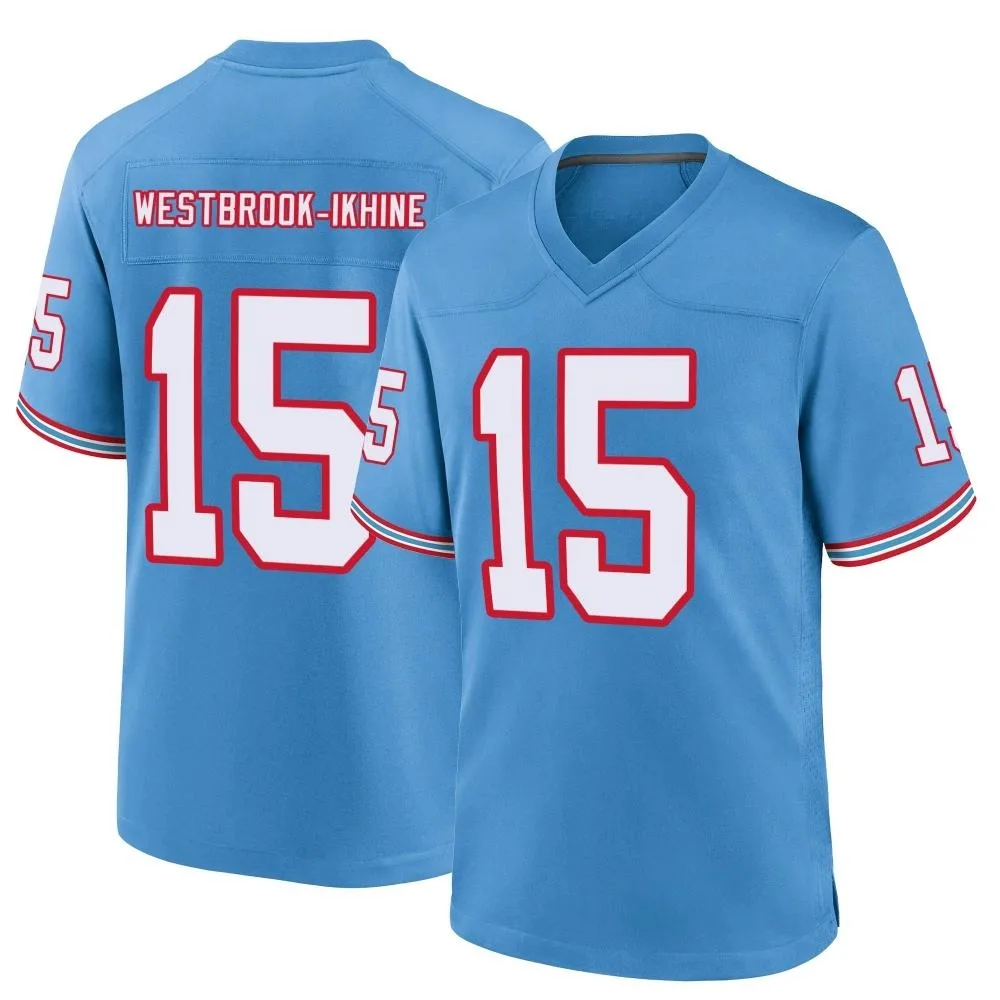 Youth Tennessee Titans Nick Westbrook-Ikhine Nike Oilers Throwback Alternate Game Light Blue Jersey Youth Tennessee Titans Nick Westbrook-Ikhine Nike Oilers Throwback Alternate Game Light Blue Jersey