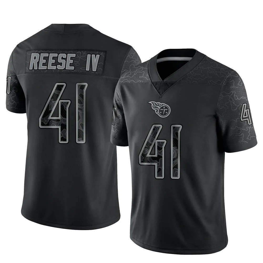 Men's Tennessee Titans Otis Reese Iv Nike Reflective Limited Black Jersey Men's Tennessee Titans Otis Reese Iv Nike Reflective Limited Black Jersey