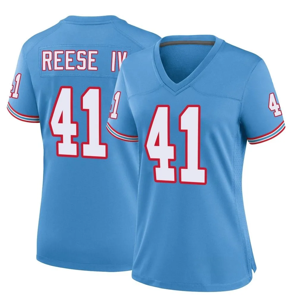 Women's Tennessee Titans Otis Reese Iv Nike Oilers Throwback Alternate Game Light Blue Jersey Women's Tennessee Titans Otis Reese Iv Nike Oilers Throwback Alternate Game Light Blue Jersey