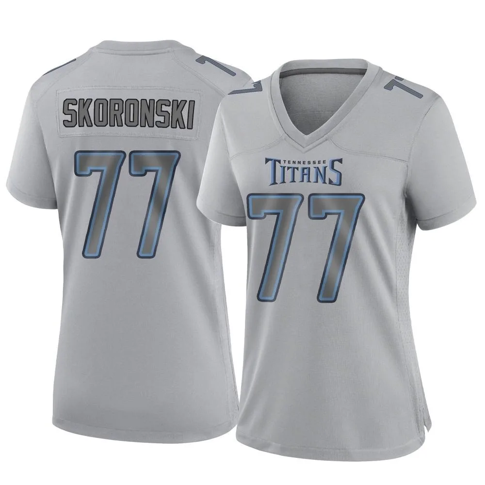 Women's Tennessee Titans Peter Skoronski Nike Atmosphere Fashion Game Gray Jersey Women's Tennessee Titans Peter Skoronski Nike Atmosphere Fashion Game Gray Jersey
