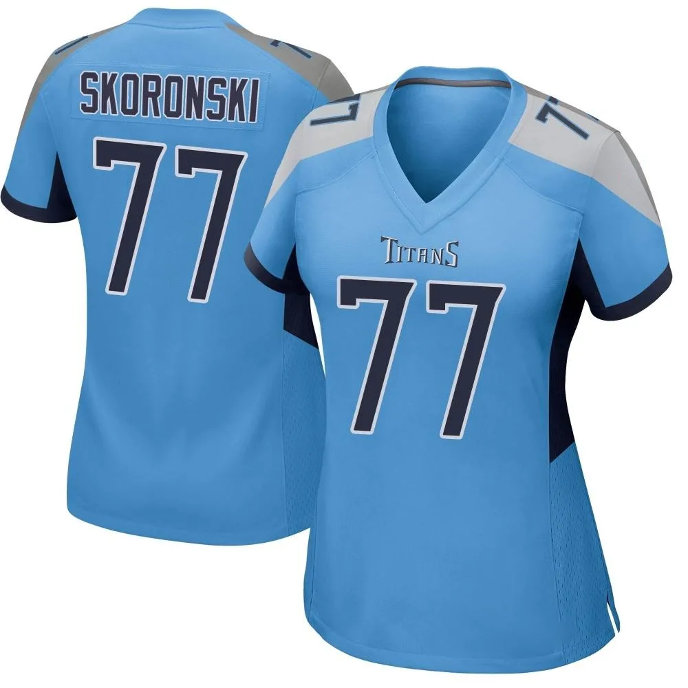 Women's Tennessee Titans Peter Skoronski Nike Game Light Blue Jersey Women's Tennessee Titans Peter Skoronski Nike Game Light Blue Jersey