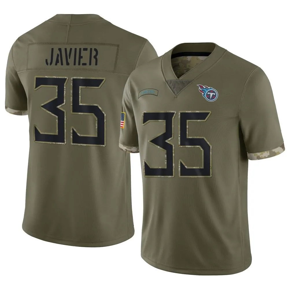 Men's Tennessee Titans Robert Javier Nike 2022 Salute To Service Limited Olive Jersey Men's Tennessee Titans Robert Javier Nike 2022 Salute To Service Limited Olive Jersey