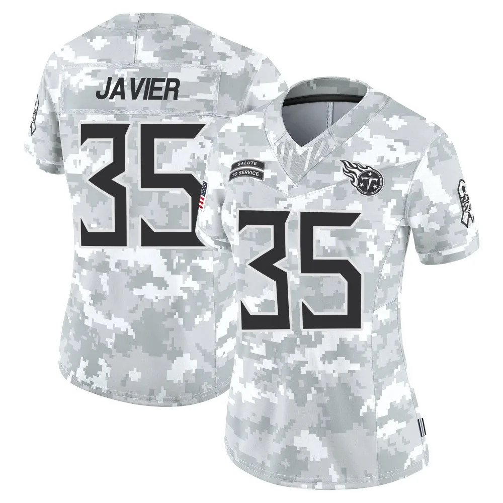 Women's Tennessee Titans Robert Javier Nike 2024 Salute to Service Limited Arctic Camo Jersey Women's Tennessee Titans Robert Javier Nike 2024 Salute to Service Limited Arctic Camo Jersey