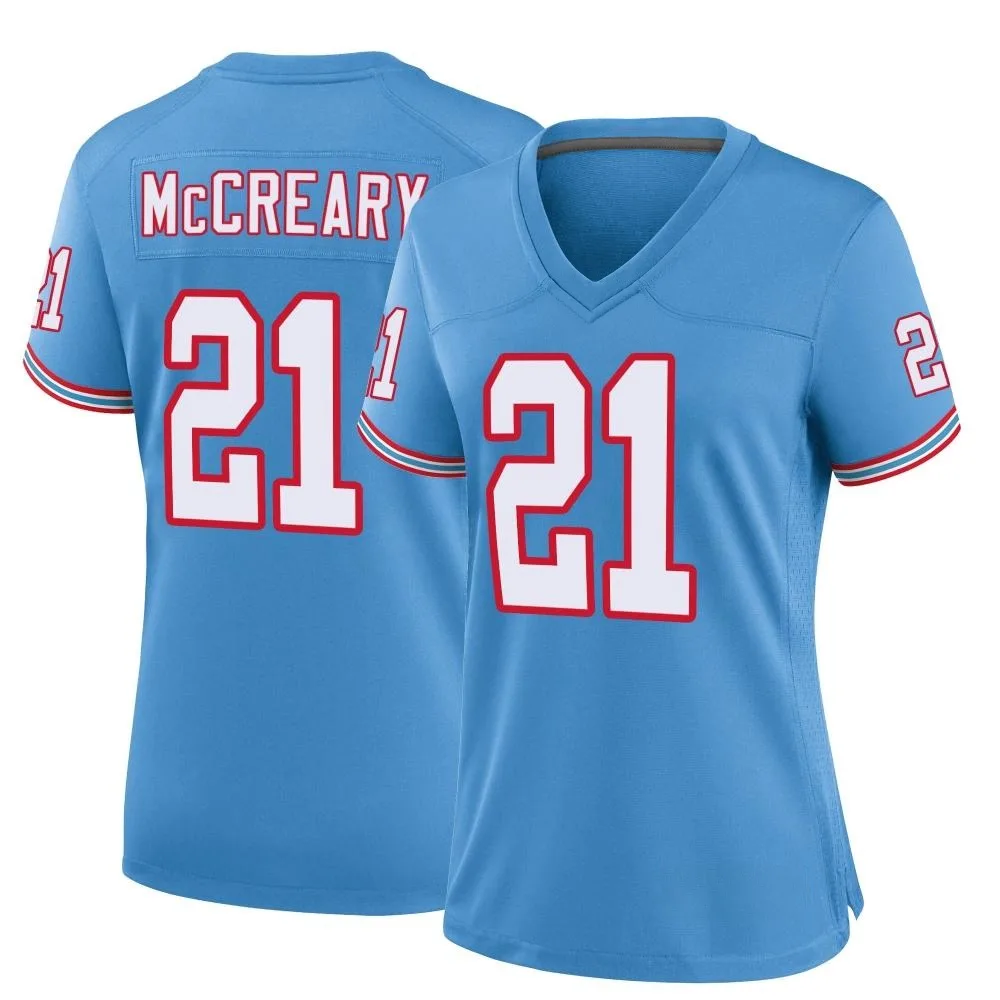 Women's Tennessee Titans Roger Mccreary Nike Oilers Throwback Alternate Game Light Blue Jersey Women's Tennessee Titans Roger Mccreary Nike Oilers Throwback Alternate Game Light Blue Jersey