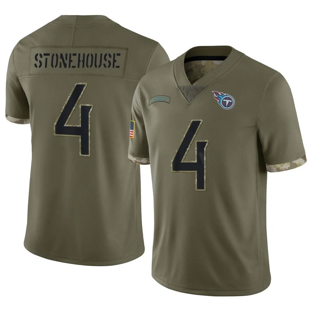 Men's Tennessee Titans Ryan Stonehouse Nike 2022 Salute To Service Limited Olive Jersey Men's Tennessee Titans Ryan Stonehouse Nike 2022 Salute To Service Limited Olive Jersey