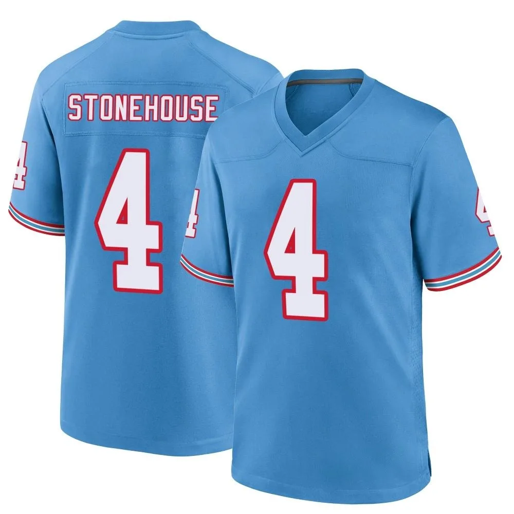 Men's Tennessee Titans Ryan Stonehouse Nike Oilers Throwback Alternate Game Light Blue Jersey Men's Tennessee Titans Ryan Stonehouse Nike Oilers Throwback Alternate Game Light Blue Jersey