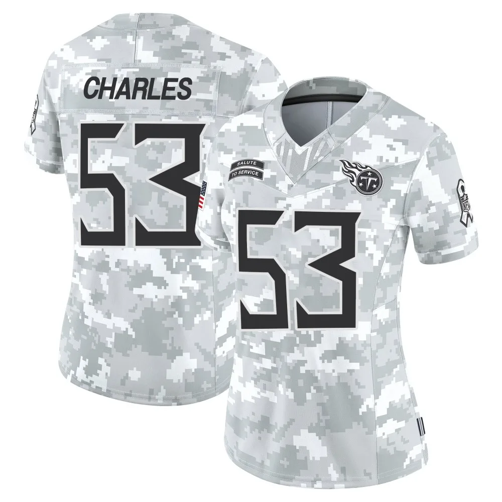 Women's Tennessee Titans Saahdiq Charles Nike 2024 Salute to Service Limited Arctic Camo Jersey Women's Tennessee Titans Saahdiq Charles Nike 2024 Salute to Service Limited Arctic Camo Jersey