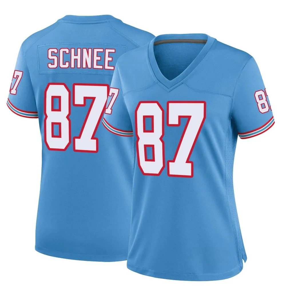 Women's Tennessee Titans Sam Schnee Nike Oilers Throwback Alternate Game Light Blue Jersey Women's Tennessee Titans Sam Schnee Nike Oilers Throwback Alternate Game Light Blue Jersey