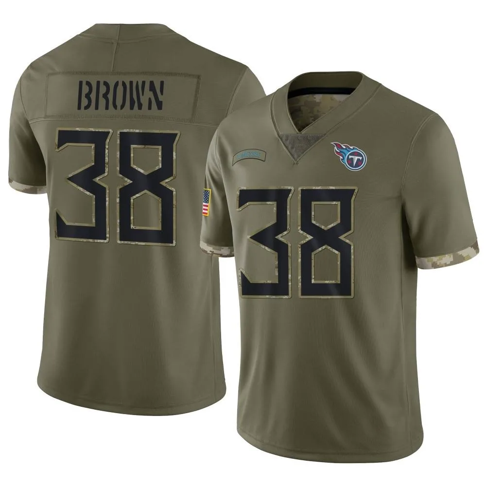Men's Tennessee Titans Shakur Brown Nike 2022 Salute To Service Limited Olive Jersey Men's Tennessee Titans Shakur Brown Nike 2022 Salute To Service Limited Olive Jersey