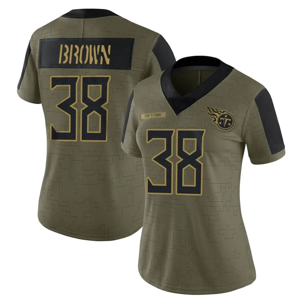 Women's Tennessee Titans Shakur Brown Nike 2021 Salute To Service Limited Olive Jersey Women's Tennessee Titans Shakur Brown Nike 2021 Salute To Service Limited Olive Jersey