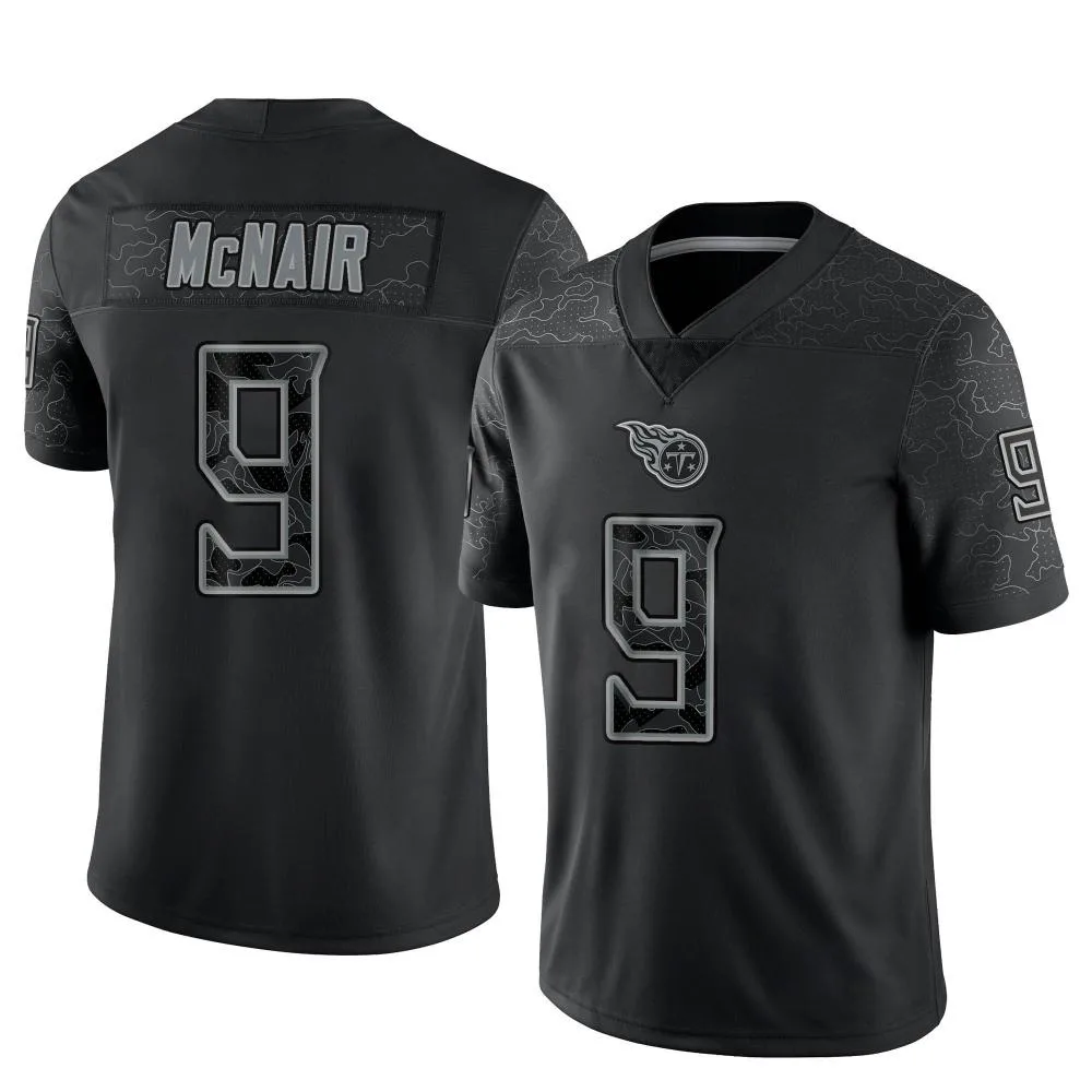 Men's Tennessee Titans Steve Mcnair Nike Reflective Limited Black Jersey Men's Tennessee Titans Steve Mcnair Nike Reflective Limited Black Jersey