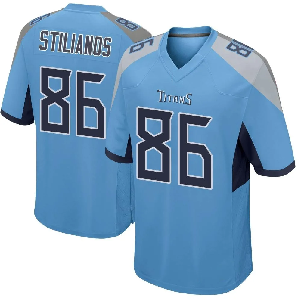 Men's Tennessee Titans Steven Stilianos Nike Game Light Blue Jersey Men's Tennessee Titans Steven Stilianos Nike Game Light Blue Jersey