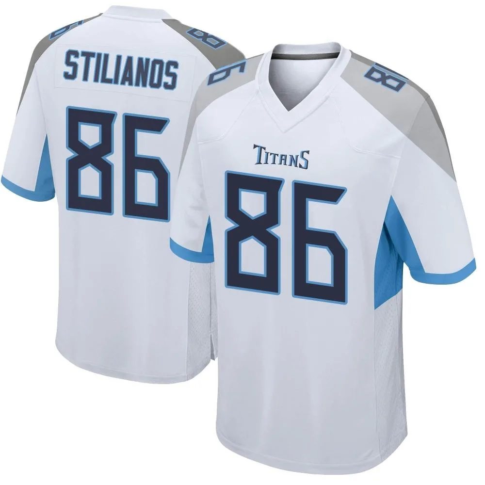 Men's Tennessee Titans Steven Stilianos Nike Game White Jersey Men's Tennessee Titans Steven Stilianos Nike Game White Jersey