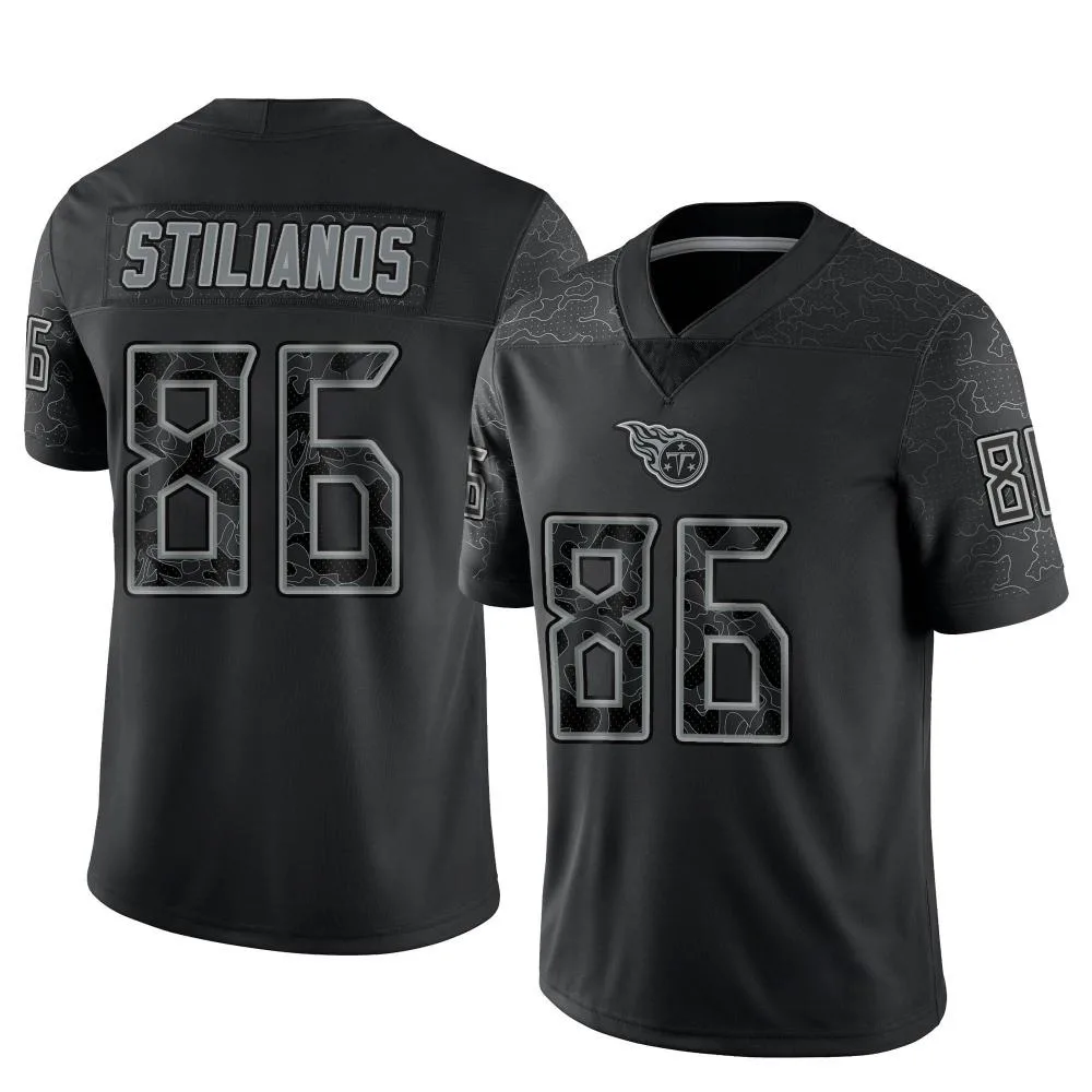 Men's Tennessee Titans Steven Stilianos Nike Reflective Limited Black Jersey Men's Tennessee Titans Steven Stilianos Nike Reflective Limited Black Jersey