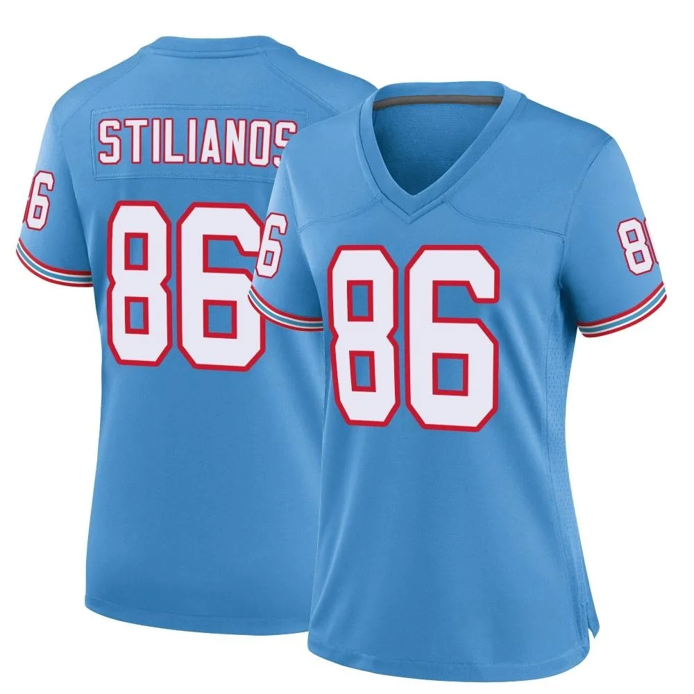Women's Tennessee Titans Steven Stilianos Nike Oilers Throwback Alternate Game Light Blue Jersey Women's Tennessee Titans Steven Stilianos Nike Oilers Throwback Alternate Game Light Blue Jersey