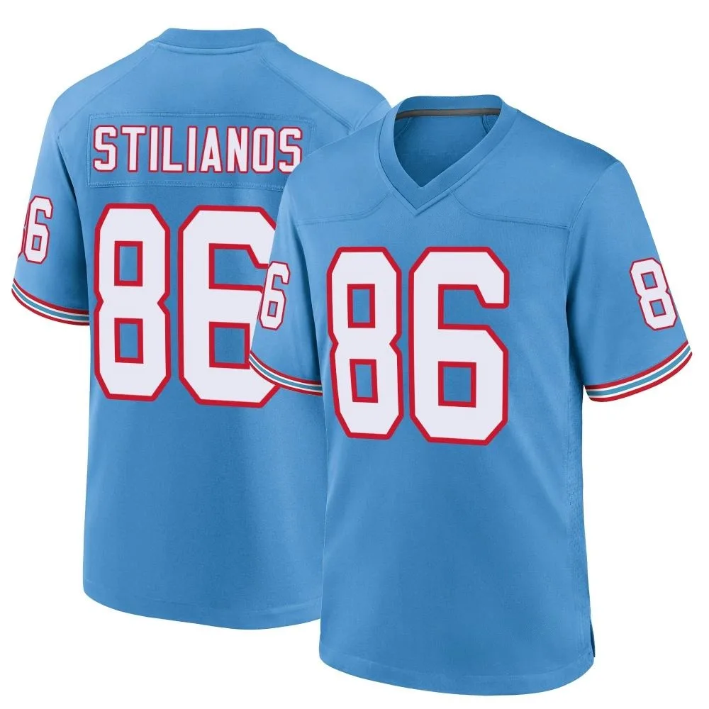 Youth Tennessee Titans Steven Stilianos Nike Oilers Throwback Alternate Game Light Blue Jersey Youth Tennessee Titans Steven Stilianos Nike Oilers Throwback Alternate Game Light Blue Jersey