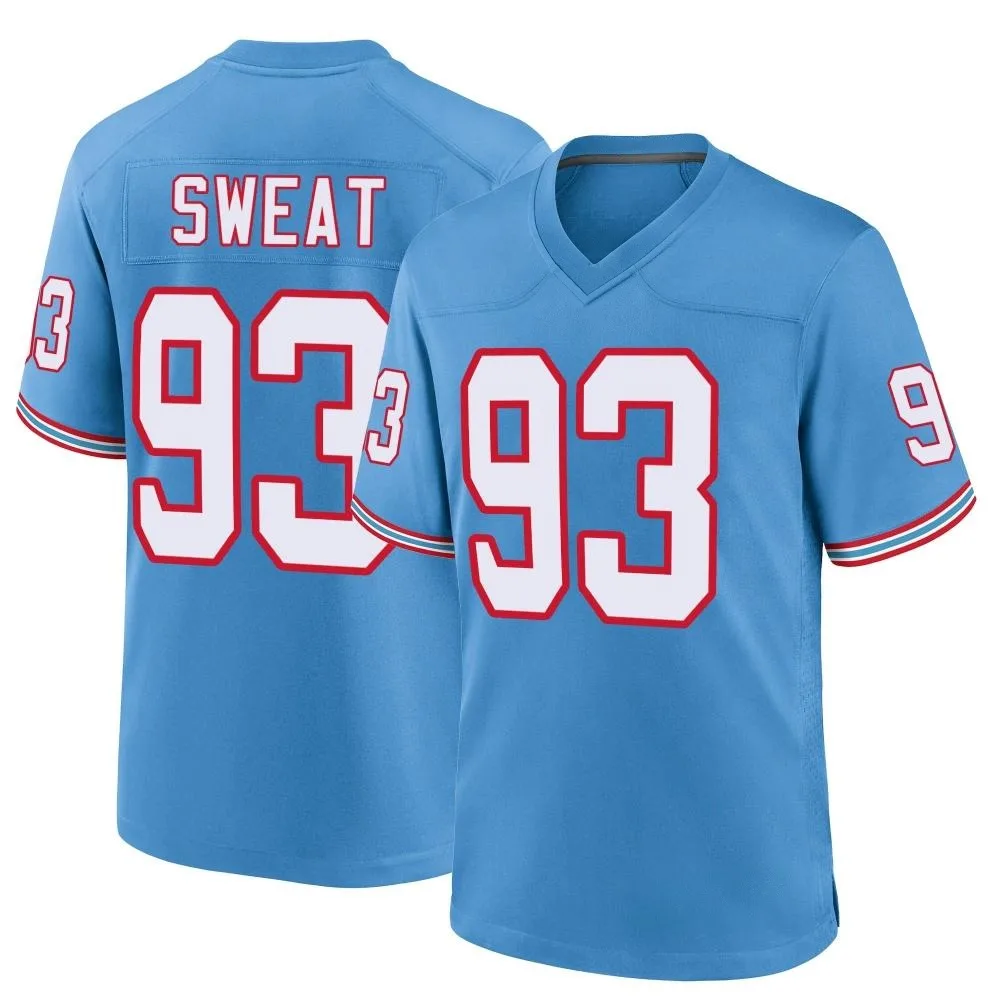 Men's Tennessee Titans T'vondre Sweat Nike Oilers Throwback Alternate Game Light Blue Jersey Men's Tennessee Titans T'vondre Sweat Nike Oilers Throwback Alternate Game Light Blue Jersey