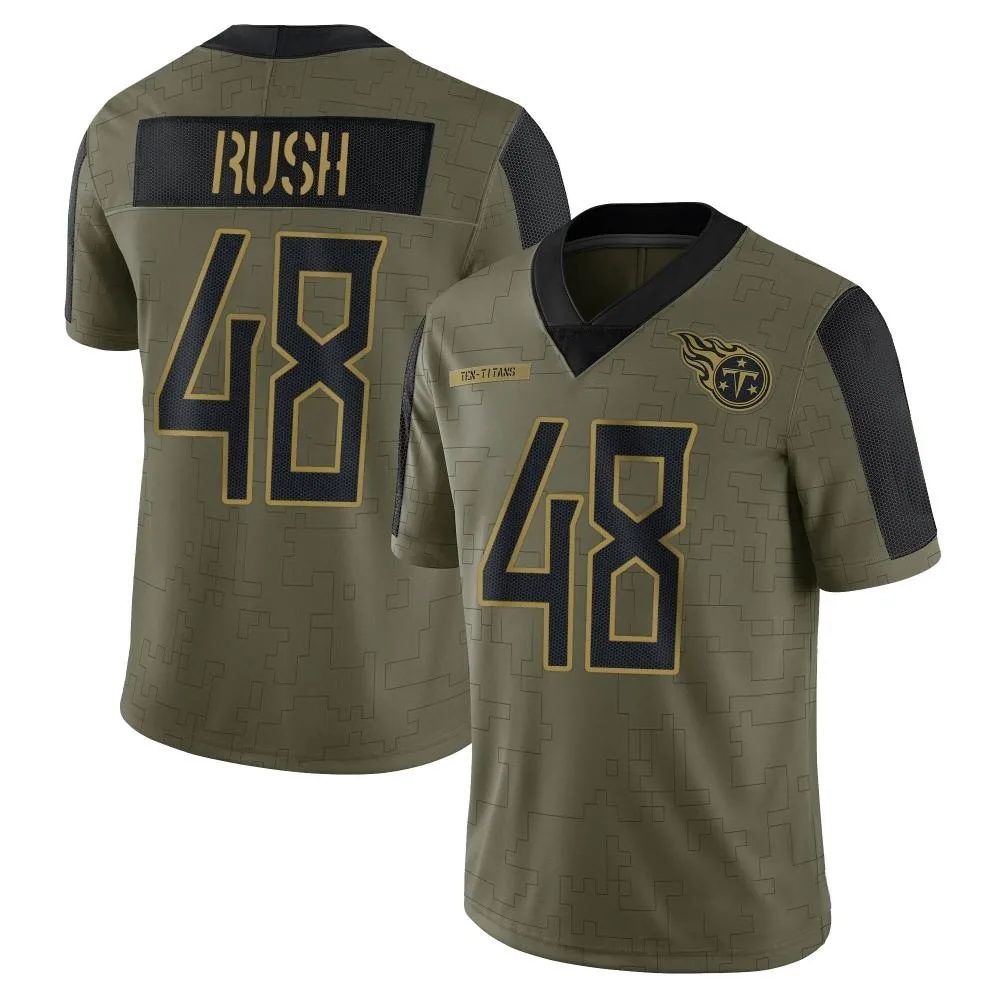 Men's Tennessee Titans Thomas Rush Nike 2021 Salute To Service Limited Olive Jersey Men's Tennessee Titans Thomas Rush Nike 2021 Salute To Service Limited Olive Jersey