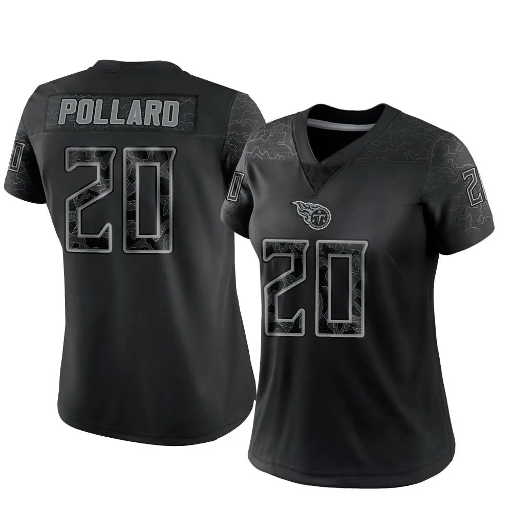 Women's Tennessee Titans Tony Pollard Nike Reflective Limited Black Jersey Women's Tennessee Titans Tony Pollard Nike Reflective Limited Black Jersey