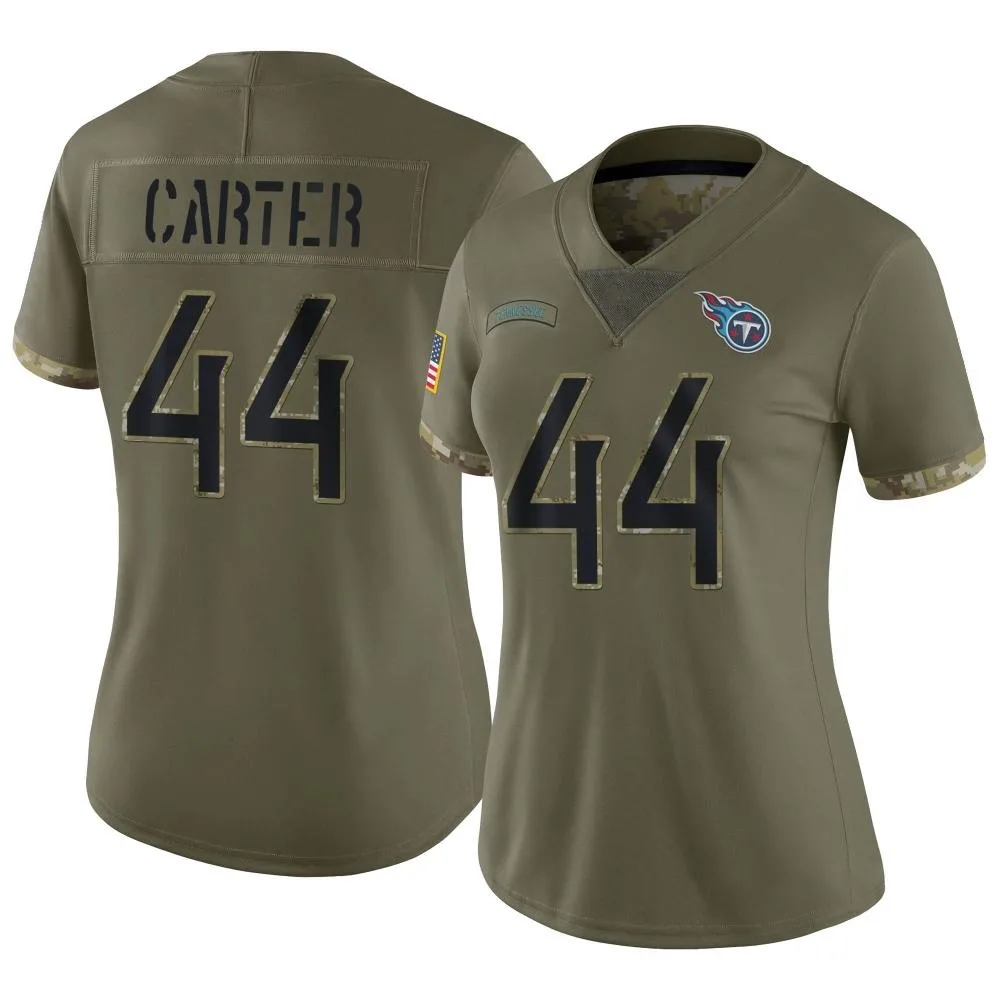 Women's Tennessee Titans Tory Carter Nike 2022 Salute To Service Limited Olive Jersey Women's Tennessee Titans Tory Carter Nike 2022 Salute To Service Limited Olive Jersey