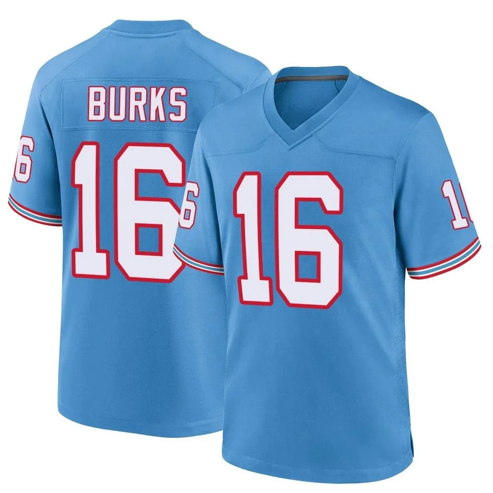 Men's Tennessee Titans Treylon Burks Nike Oilers Throwback Alternate Game Light Blue Jersey Men's Tennessee Titans Treylon Burks Nike Oilers Throwback Alternate Game Light Blue Jersey