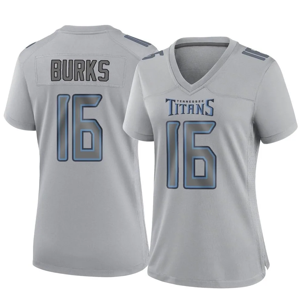Women's Tennessee Titans Treylon Burks Nike Atmosphere Fashion Game Gray Jersey Women's Tennessee Titans Treylon Burks Nike Atmosphere Fashion Game Gray Jersey